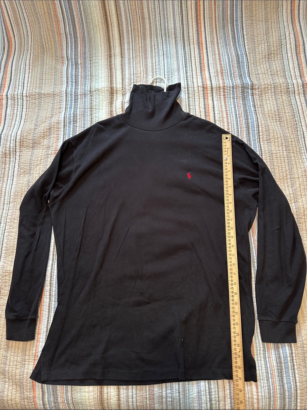 Ralph Lauren Black Turtleneck Sweater with Red Polo Emblem - Picture 3 of 5